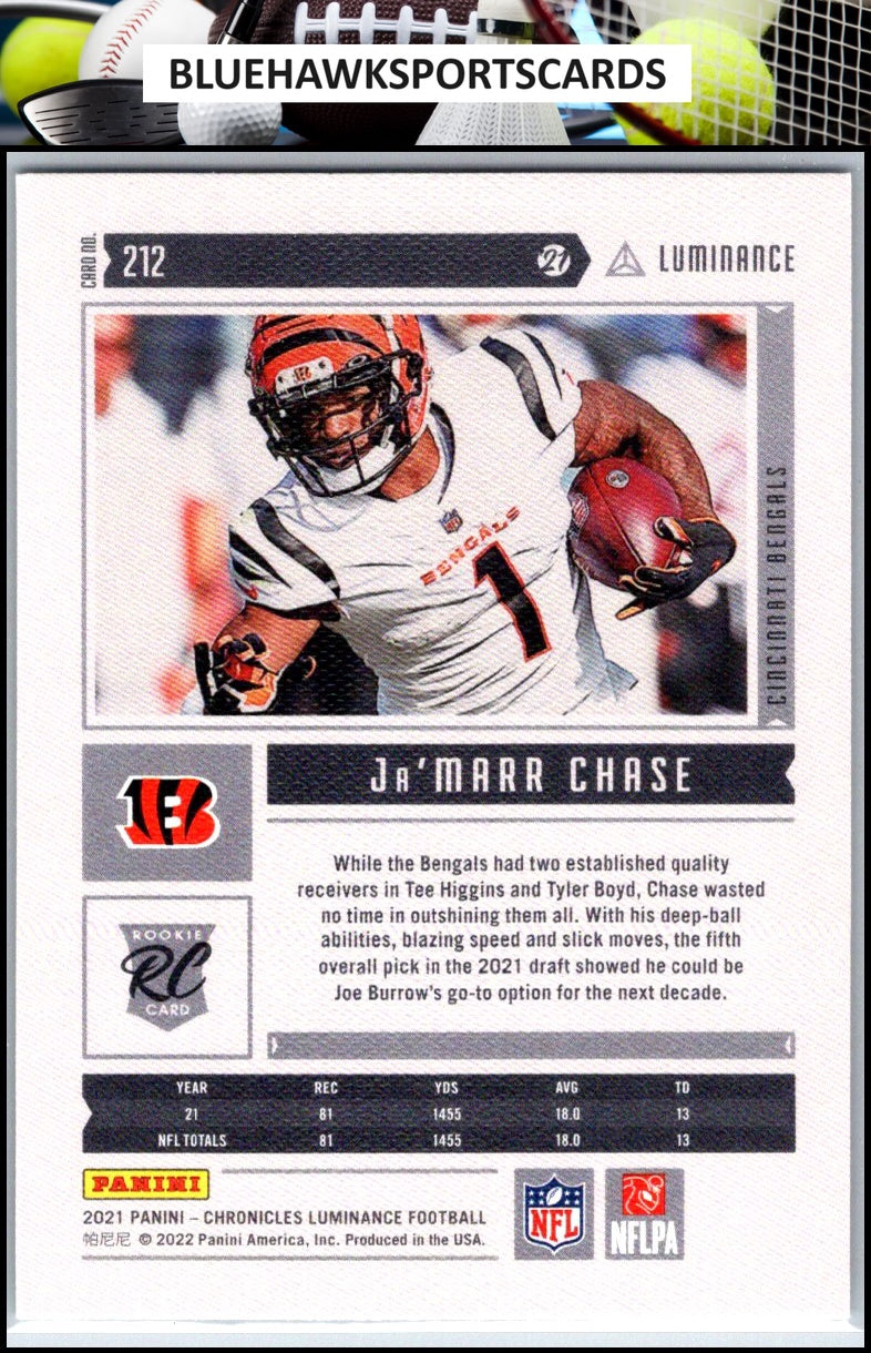 2021 Panini Chronicles #212 Ja'Marr Chase Luminance Update Rookies