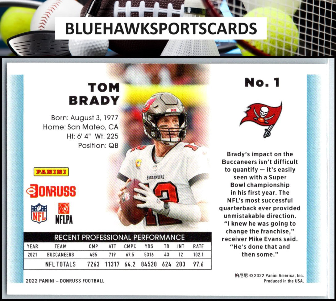 2022 Donruss #1 Tom Brady Retro 1992