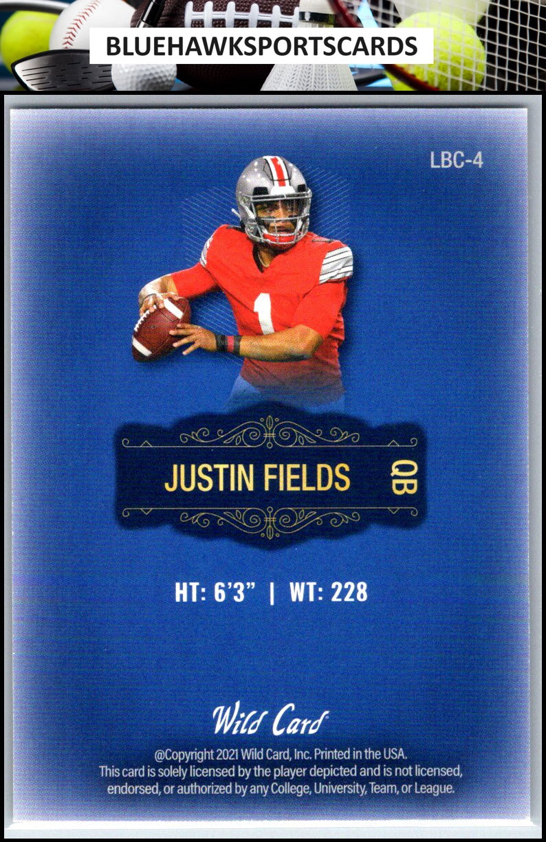 2021 Wild Card Matte White #LBC-4 Justin Fields Limited Base Set