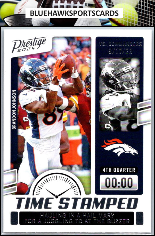 2024 Panini Prestige #TS-BJN Brandon Johnson Time Stamped