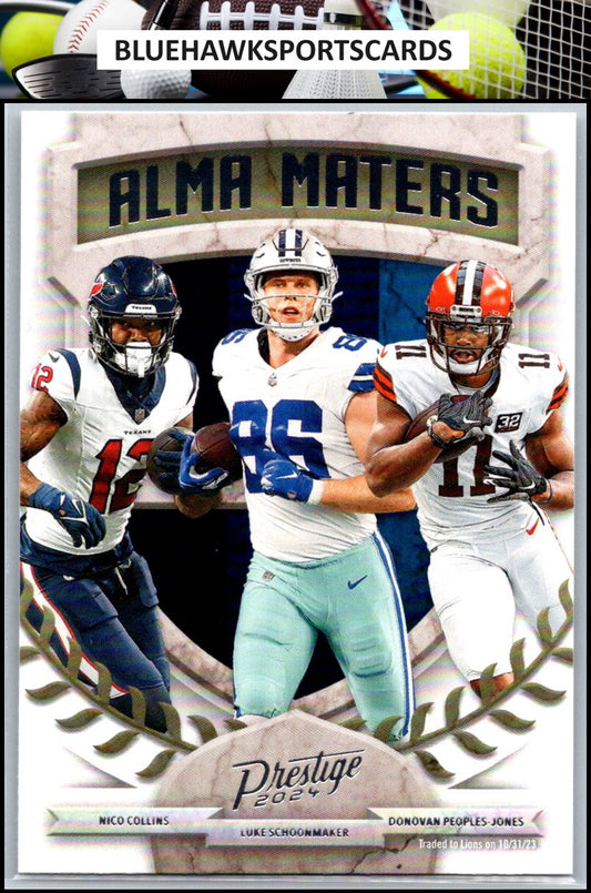 2024 Panini Prestige #12 Donovan Jones / Luke Schoon / Nico Collins Alma Maters