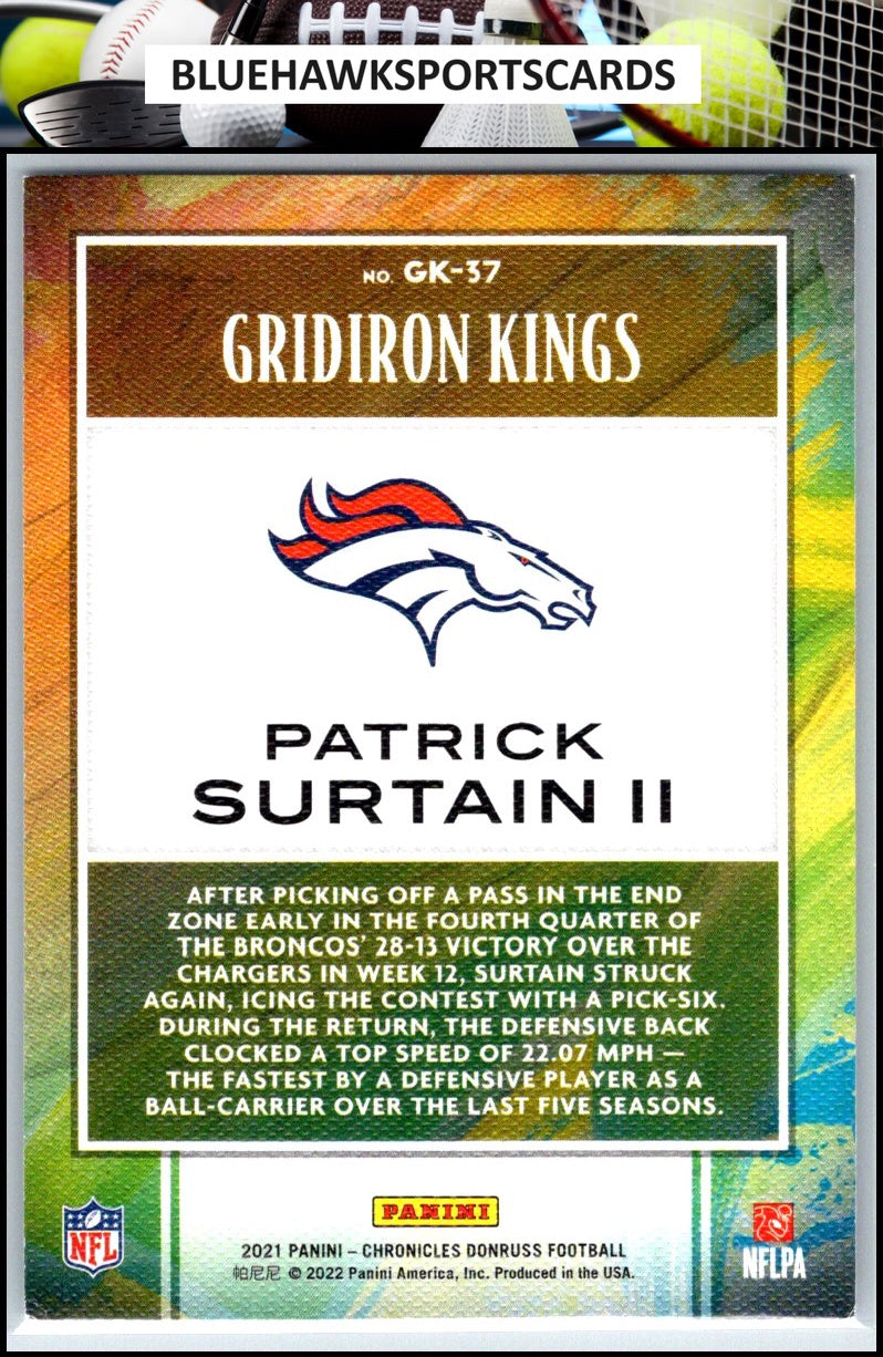 2021 Panini Chronicles #GK-37 Patrick Surtain II Gridiron Kings