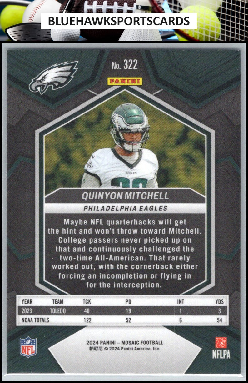 2024 Panini Mosaic #322 Quinyon Mitchell