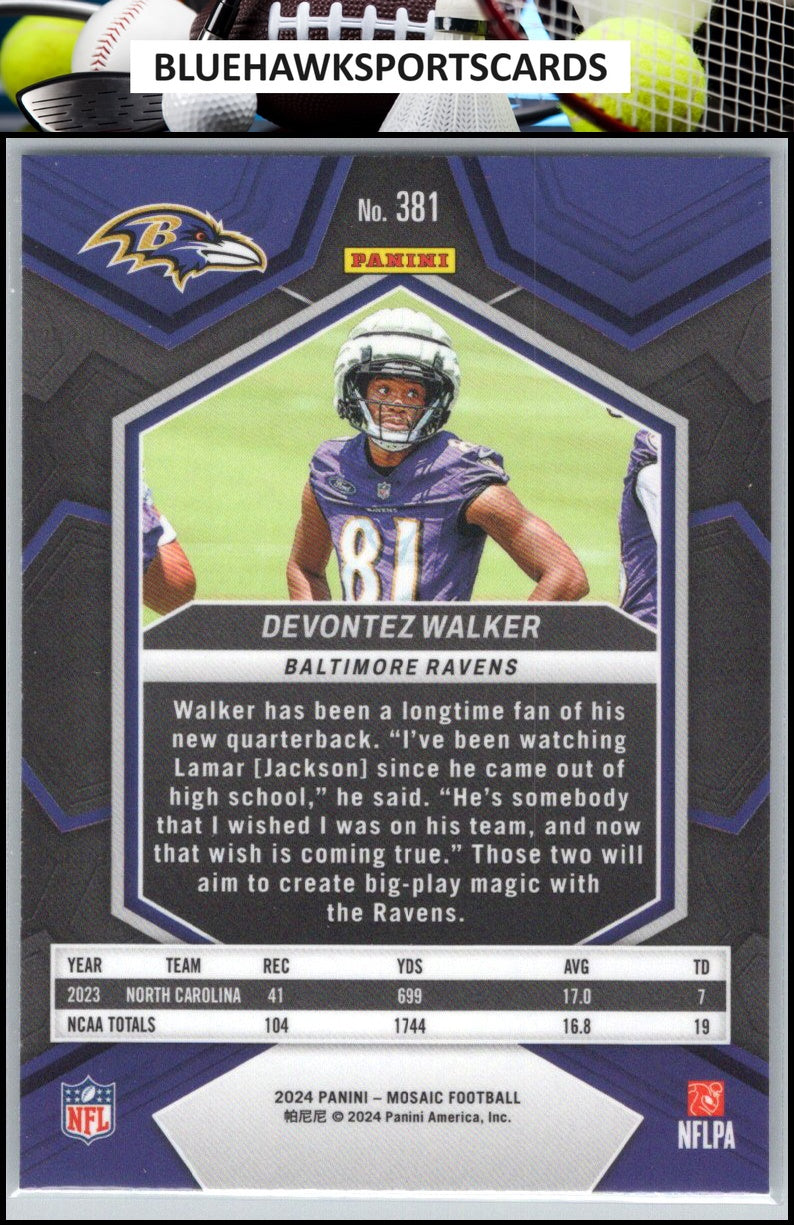 2024 Panini Mosaic #381 Devontez Walker