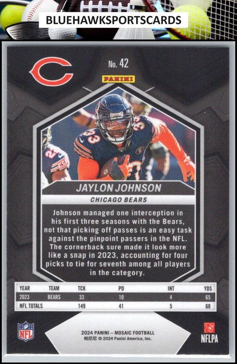2024 Panini Mosaic #42 Jaylon Johnson