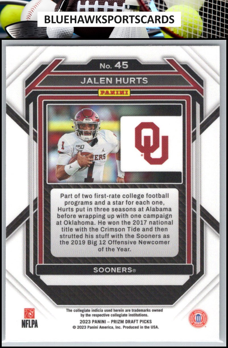 2023 Panini Prizm Draft Picks #45 Jalen Hurts