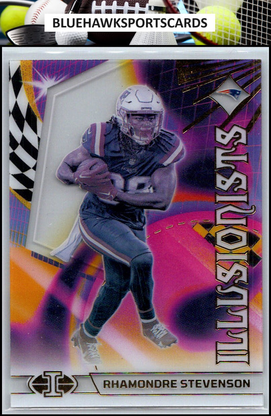 2023 Panini Illusions #8 Rhamondre Stevenson Illusionists Rainbow