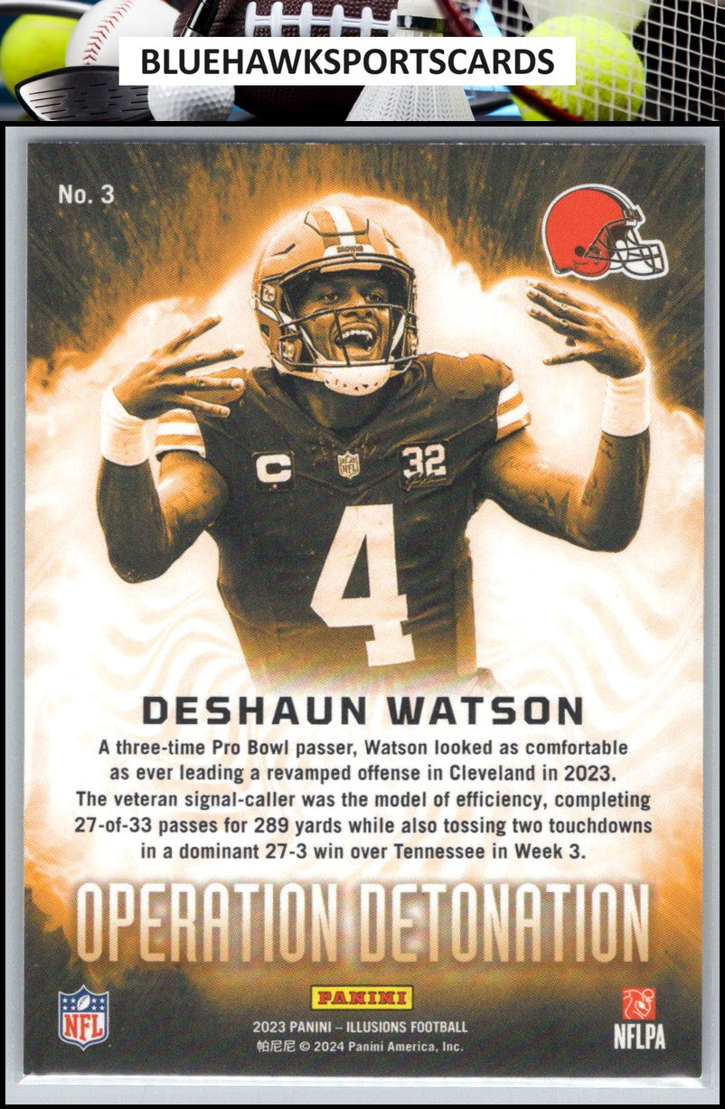 2023 Panini Illusions #3 Deshaun Watson Operation Detonation