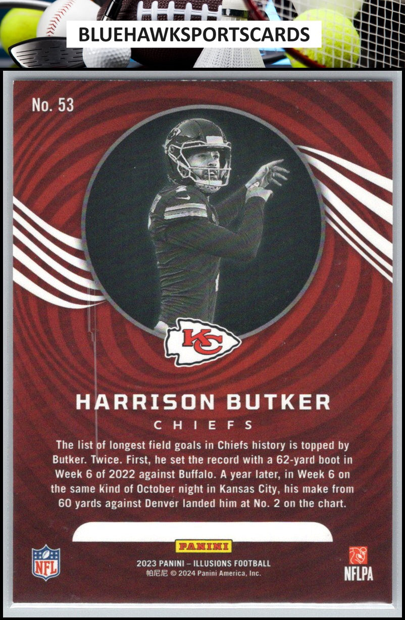 2023 Panini Illusions #53 Harrison Butker Orange Trophy Collection