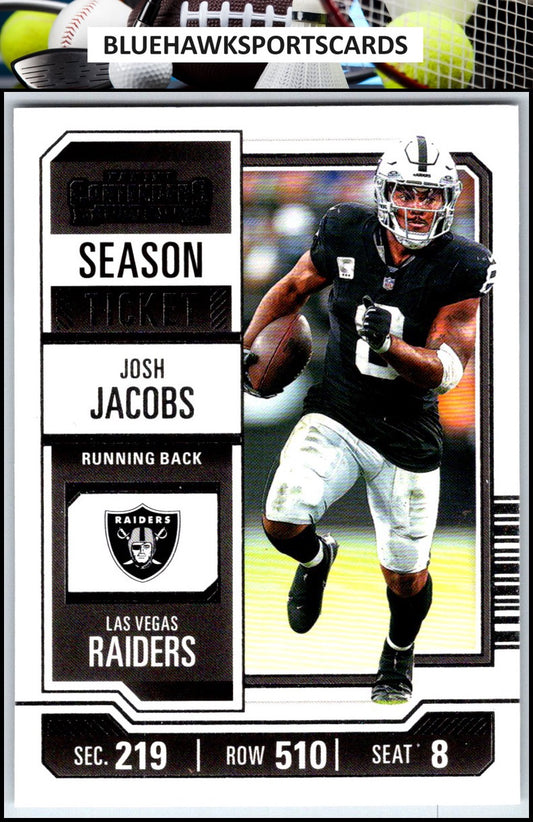 2023 Panini Contenders #55 Josh Jacobs Season Ticket Retail