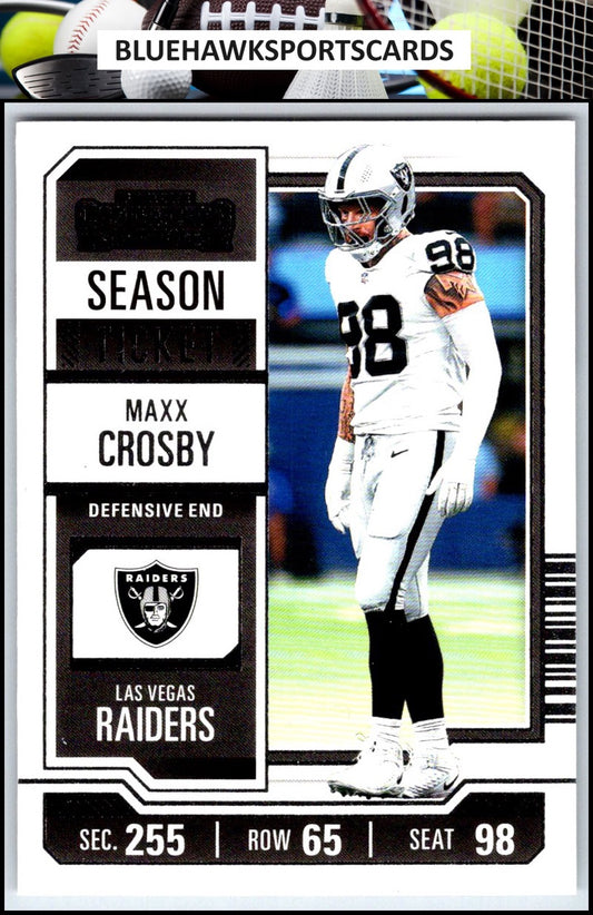 2023 Panini Contenders #56 Maxx Crosby Season Ticket Retail