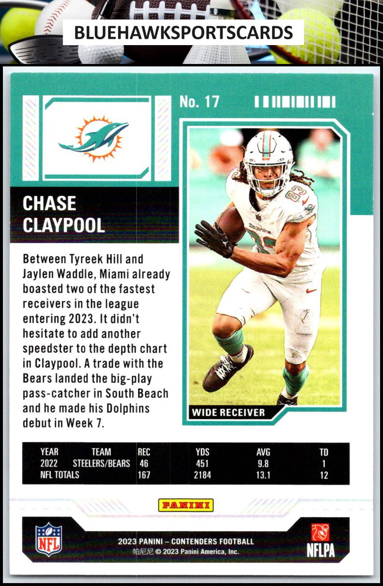 2023 Panini Contenders #17 Chase Claypool Season Ticket Retail