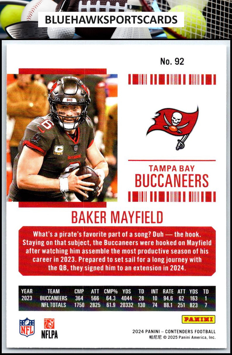 2024 Panini Contenders #92 Baker Mayfield Season Ticket Retail