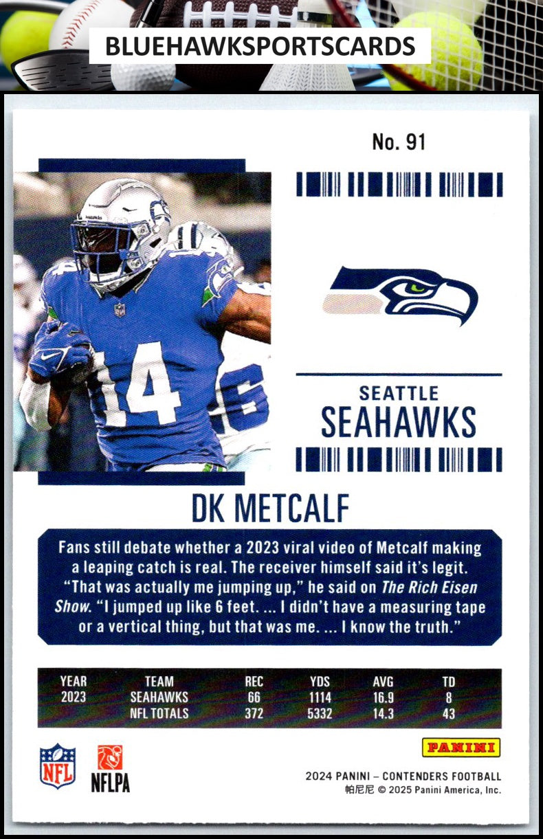 2024 Panini Contenders #91 DK Metcalf Season Ticket Retail