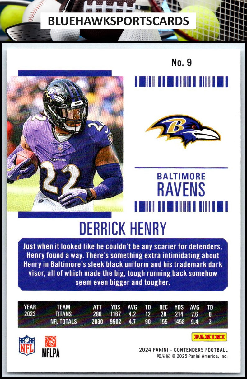 2024 Panini Contenders #9 Derrick Henry Season Ticket Retail
