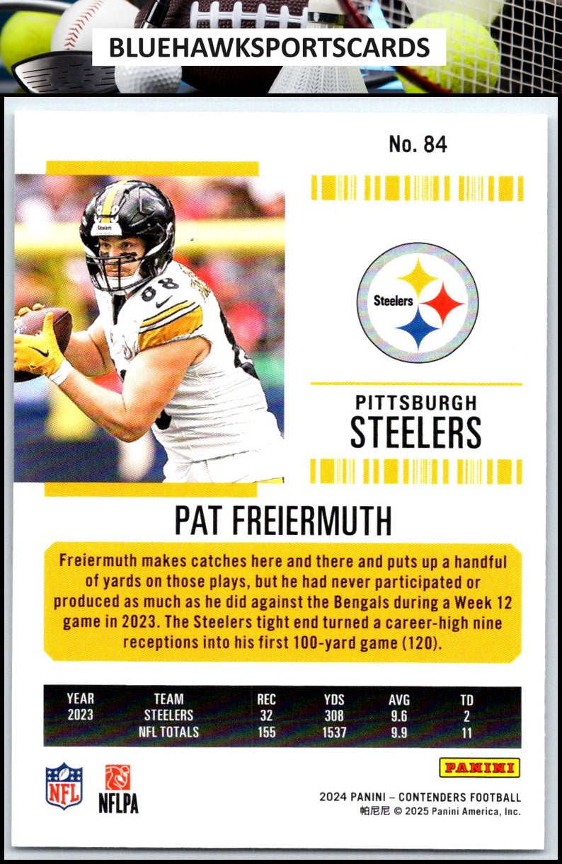 2024 Panini Contenders #84 Pat Freiermuth Season Ticket Retail