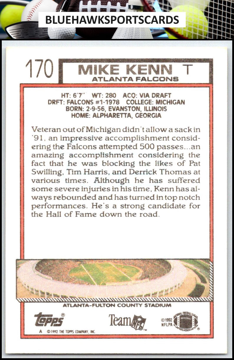 1992 Topps #170 Mike Kenn