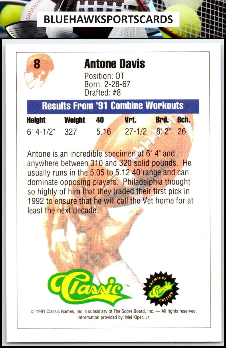 1991 Classic #8 Antone Davis