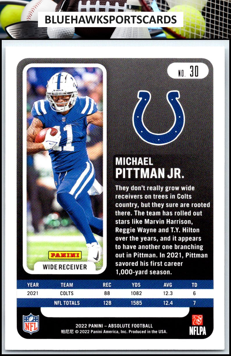 2022 Panini Absolute #30 Michael Pittman Jr. Retail
