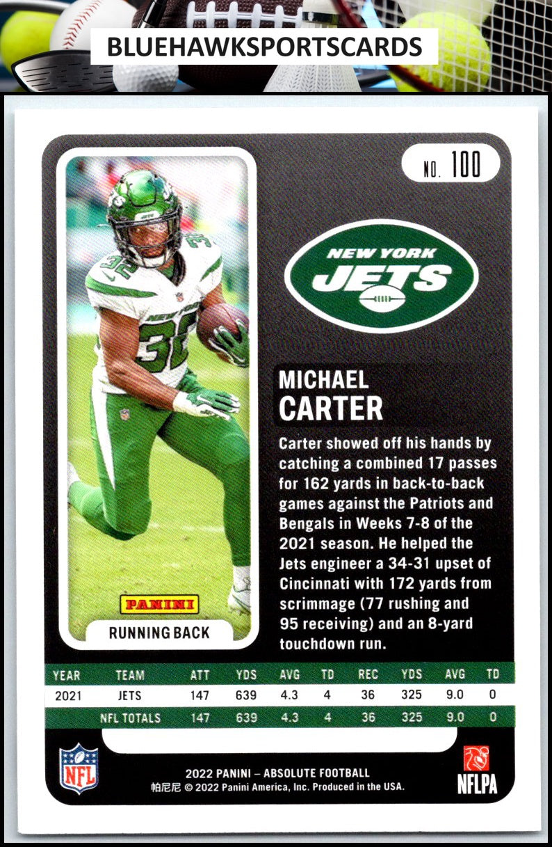 2022 Panini Absolute #100 Michael Carter Retail