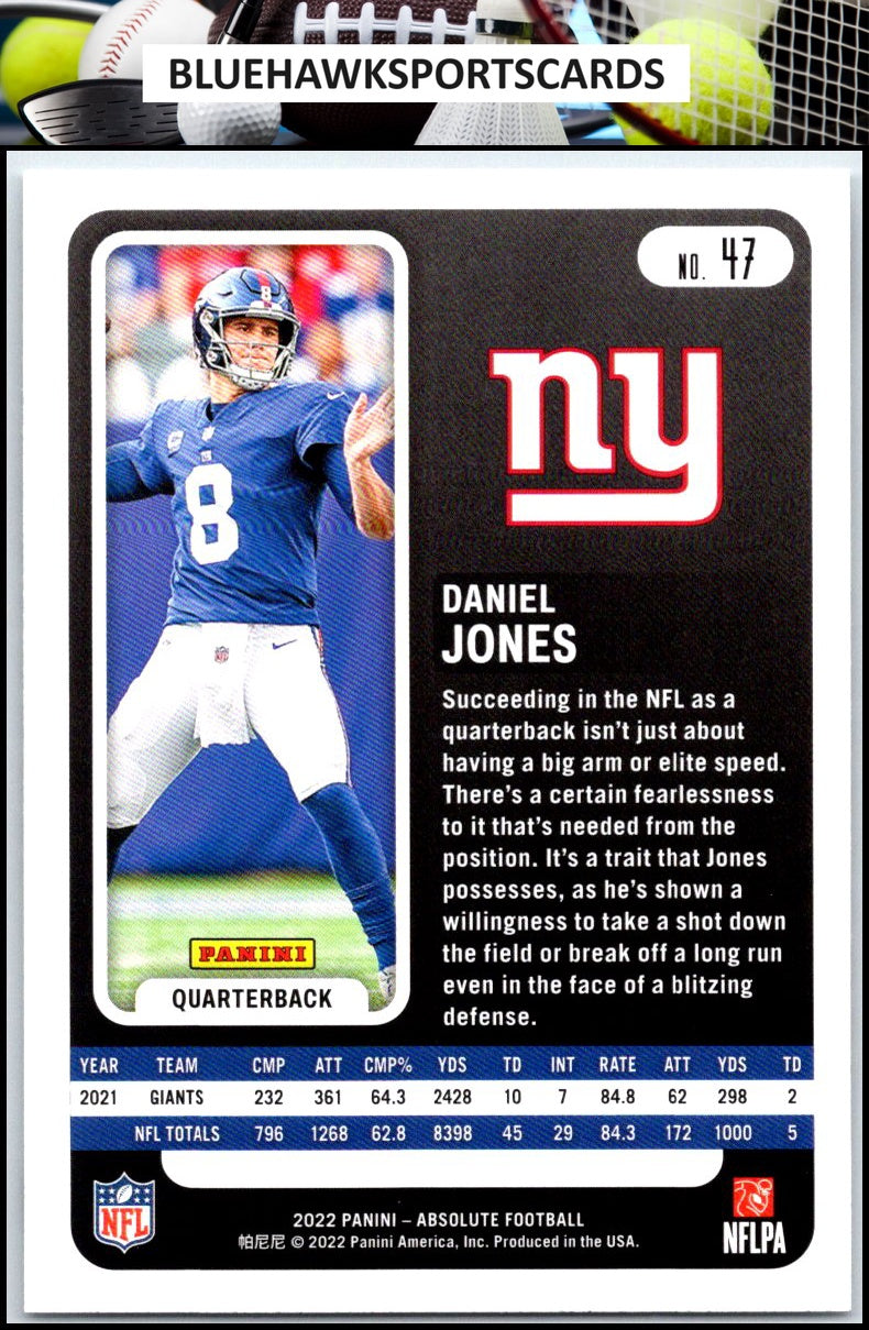 2022 Panini Absolute #47 Daniel Jones Retail