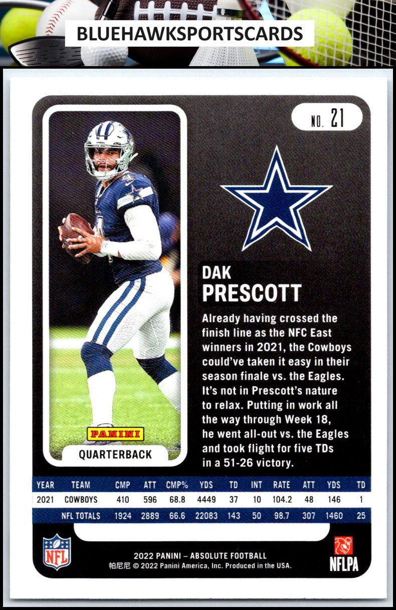 2022 Panini Absolute #21 Dak Prescott Retail