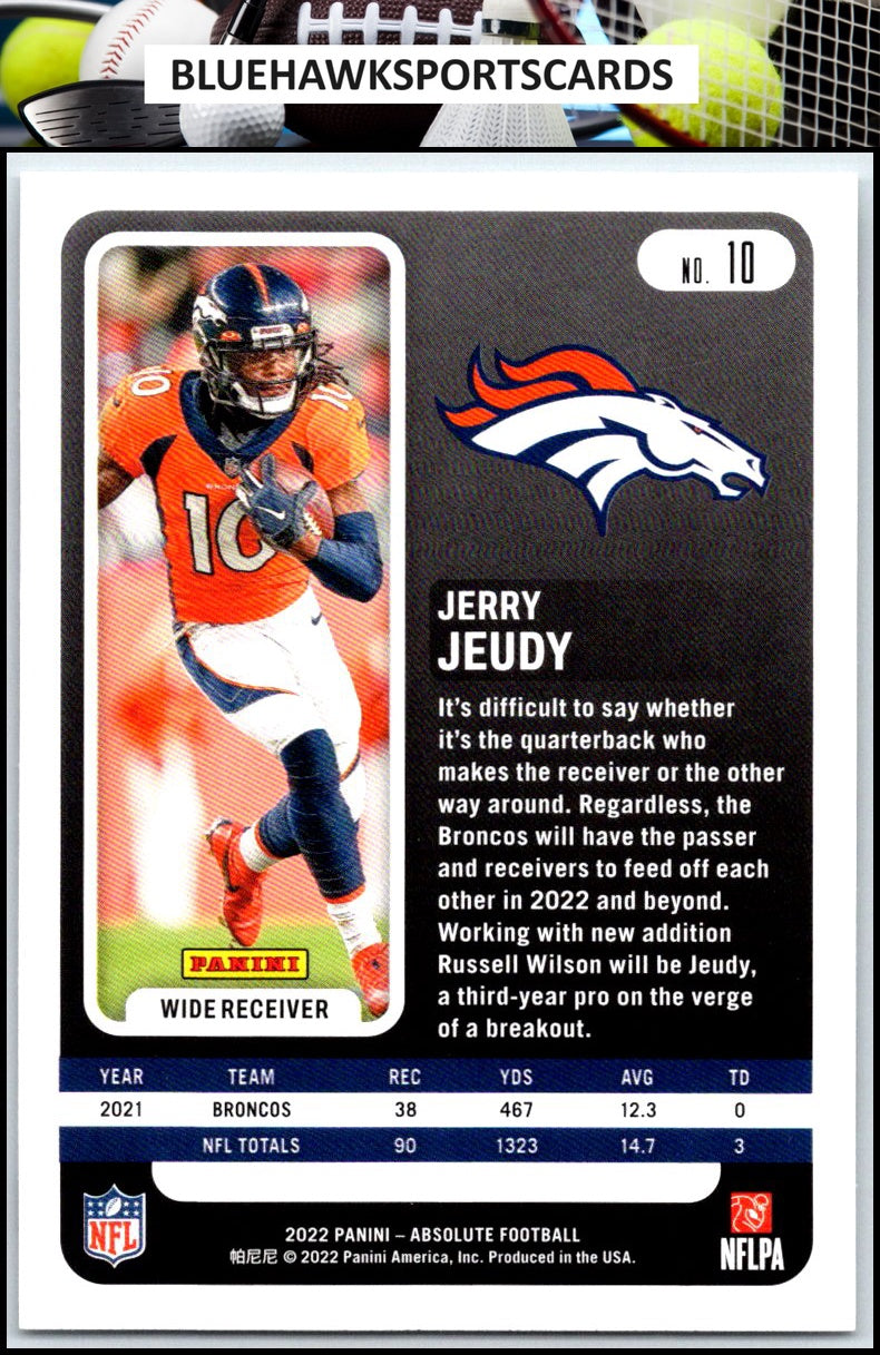 2022 Panini Absolute #10 Jerry Jeudy Retail