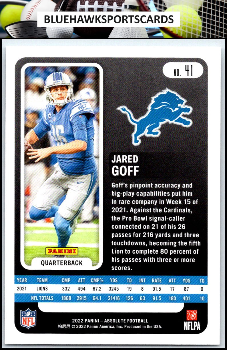 2022 Panini Absolute #41 Jared Goff Retail