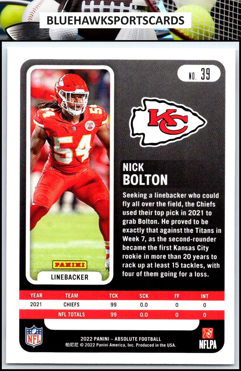 2022 Panini Absolute #39 Nick Bolton Retail