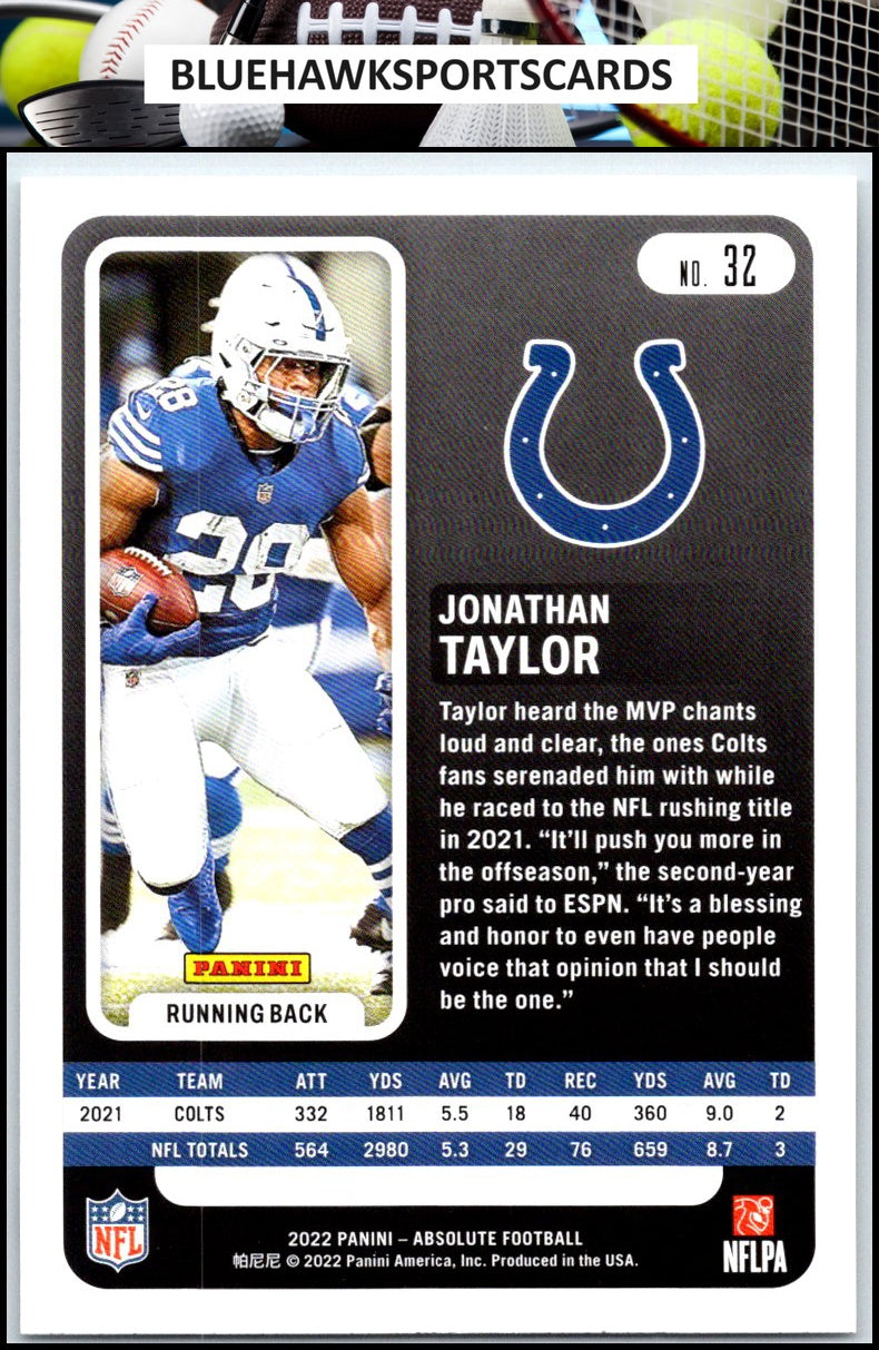2022 Panini Absolute #32 Jonathan Taylor Retail
