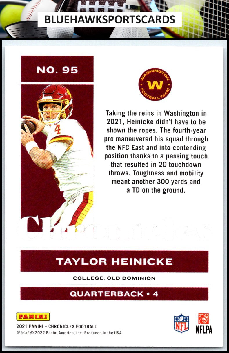 2021 Panini Chronicles #95 Taylor Heinicke