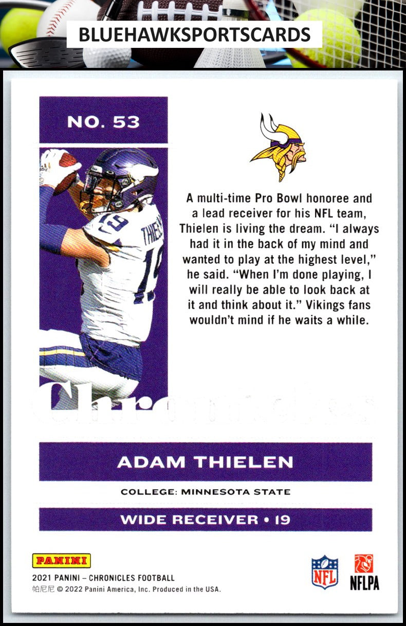 2021 Panini Chronicles #53 Adam Thielen