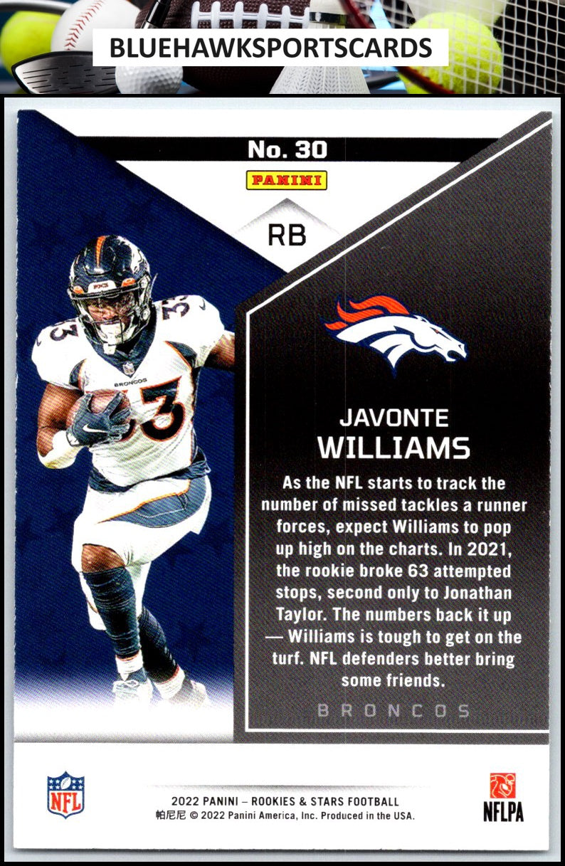 2022 Panini Rookies & Stars #30 Javonte Williams