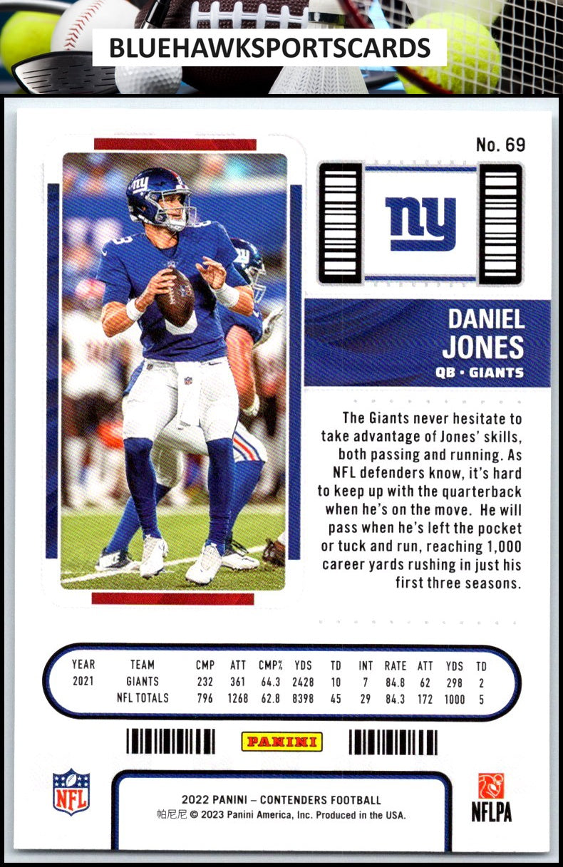 2022 Panini Contenders #69 Daniel Jones