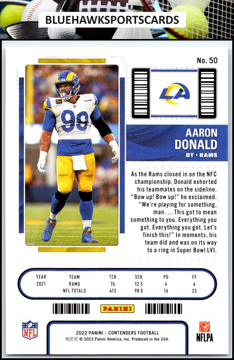 2022 Panini Contenders #50 Aaron Donald