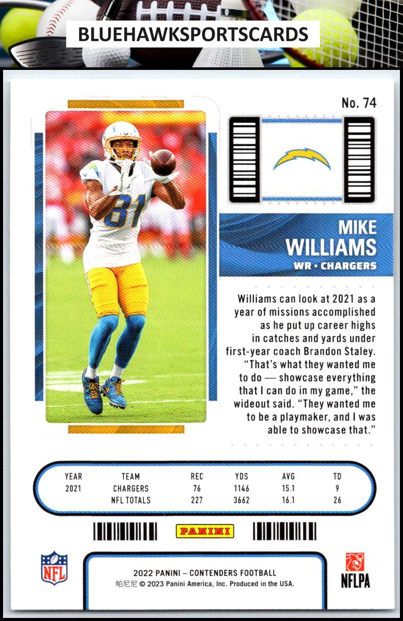2022 Panini Contenders #74 Mike Williams
