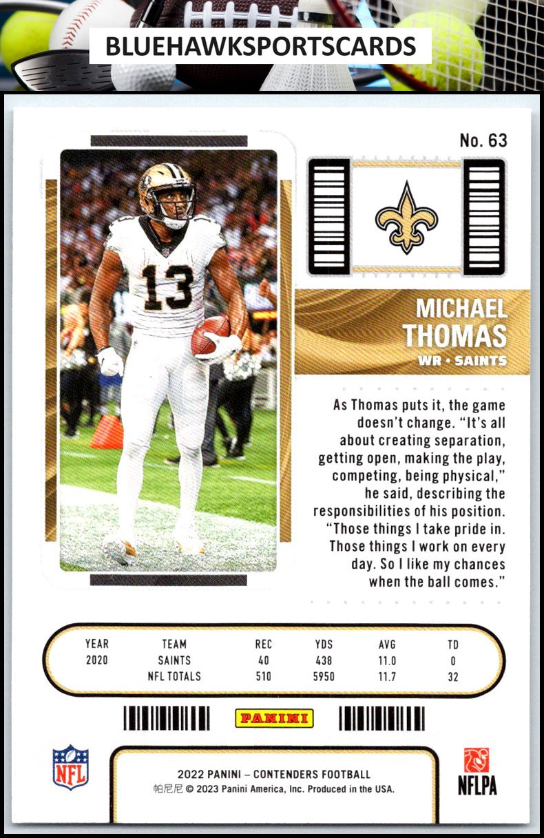 2022 Panini Contenders #63 Michael Thomas