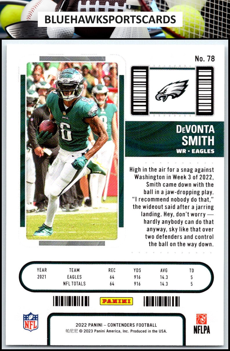 2022 Panini Contenders #78 DeVonta Smith
