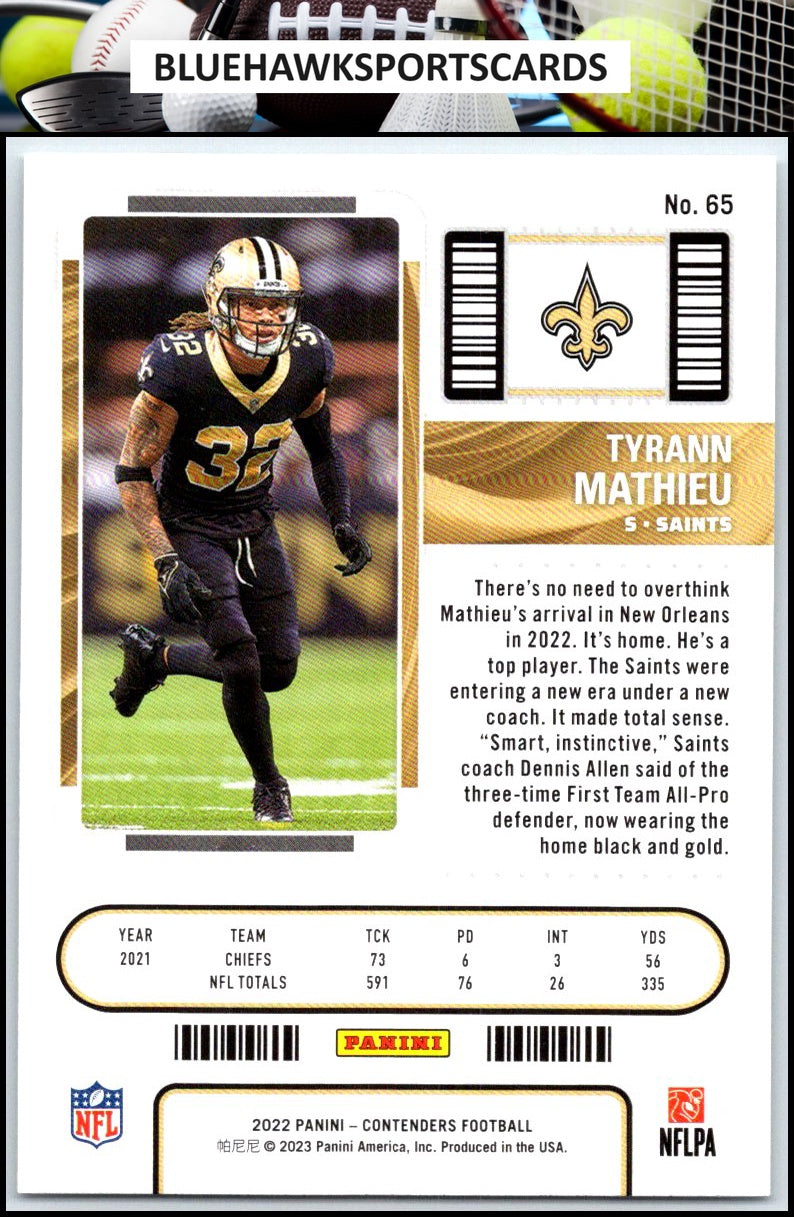 2022 Panini Contenders #65 Tyrann Mathieu