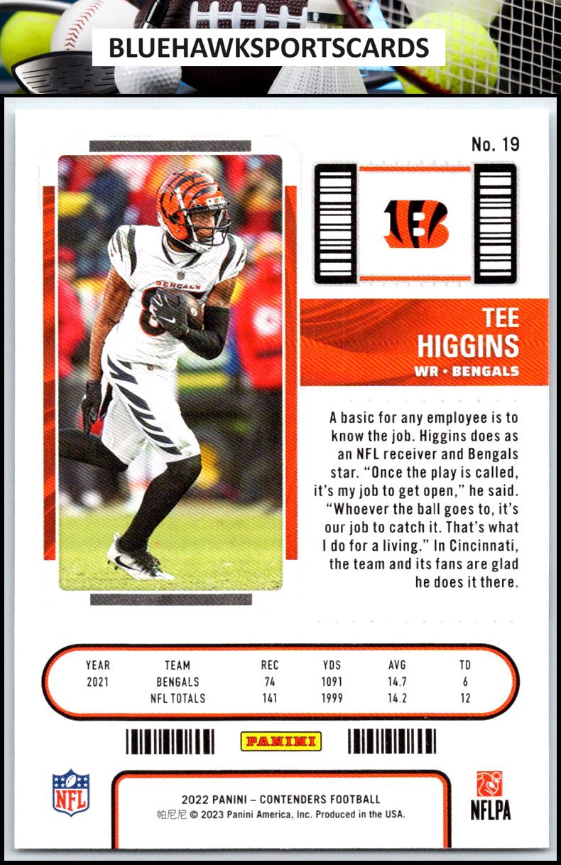 2022 Panini Contenders #19 Tee Higgins
