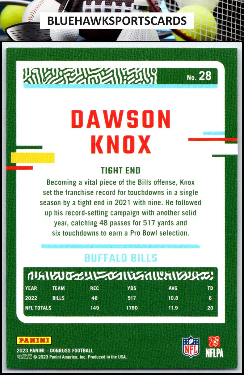 2023 Donruss #28 Dawson Knox