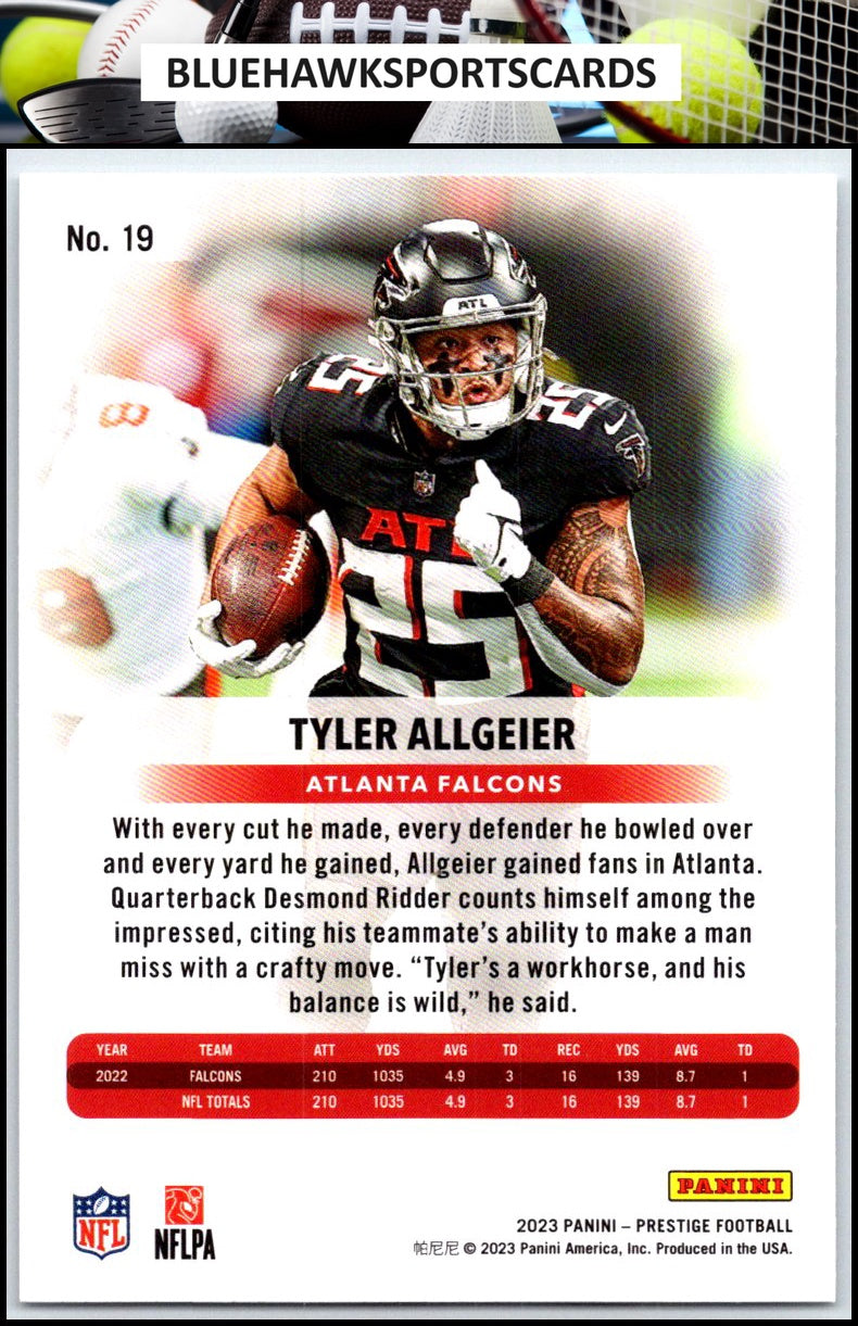 2023 Panini Prestige #19 Tyler Allgeier
