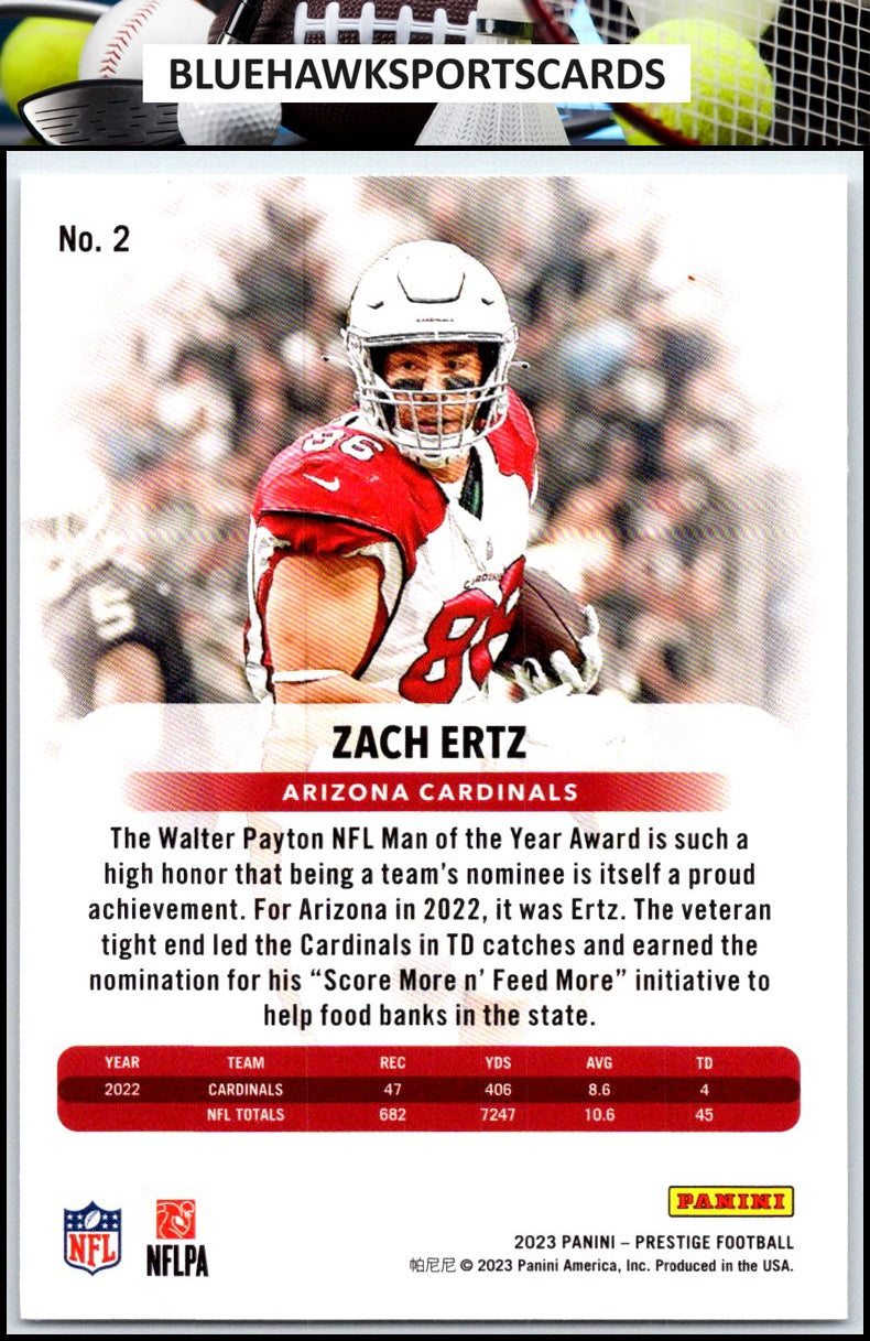2023 Panini Prestige #2 Zach Ertz