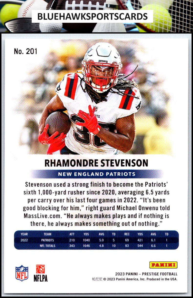 2023 Panini Prestige #201 Rhamondre Stevenson