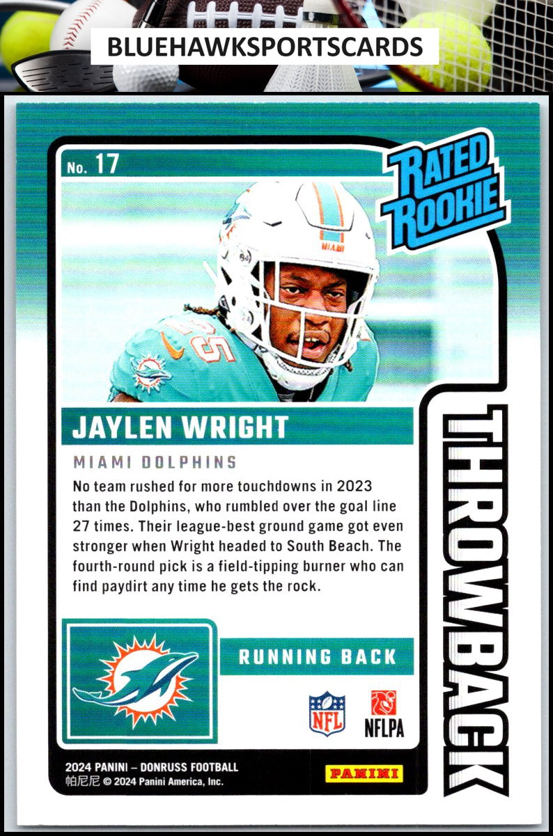 2024 Donruss #17 Jaylen Wright Rated Rookies Throwback