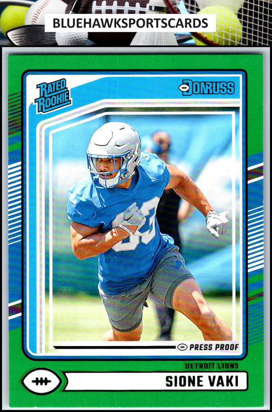 2024 Donruss #332 Sione Vaki Press Proof Green
