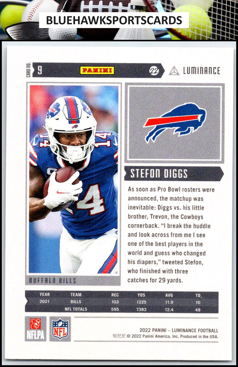 2022 Panini Luminance #9 Stefon Diggs