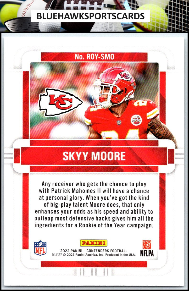 2022 Panini Contenders #ROY-SMO Skyy Moore Rookie of the Year Contenders Emerald