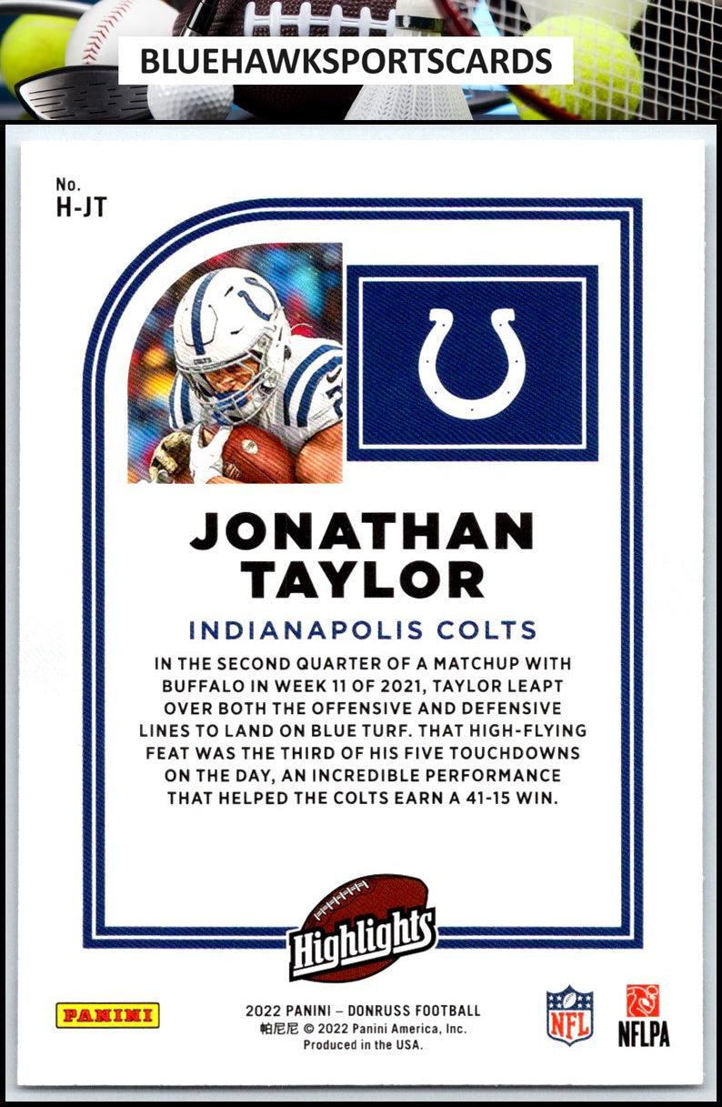 2022 Donruss #H-JT Jonathan Taylor Highlights