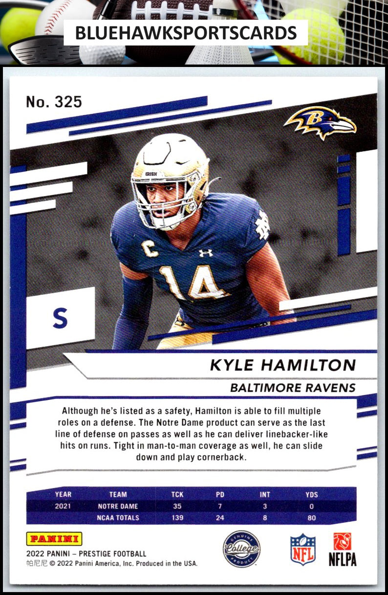 2022 Panini Prestige #325 Kyle Hamilton